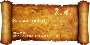 Krauss Antal névjegykártya